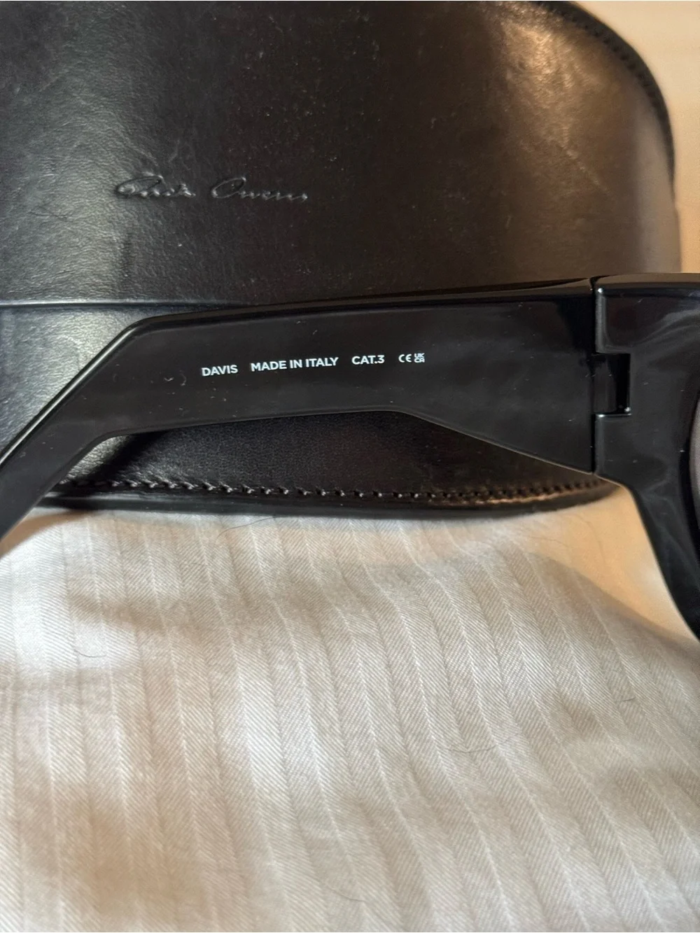 Rick Owens Davis Shield Sunglasses in Glossy Black